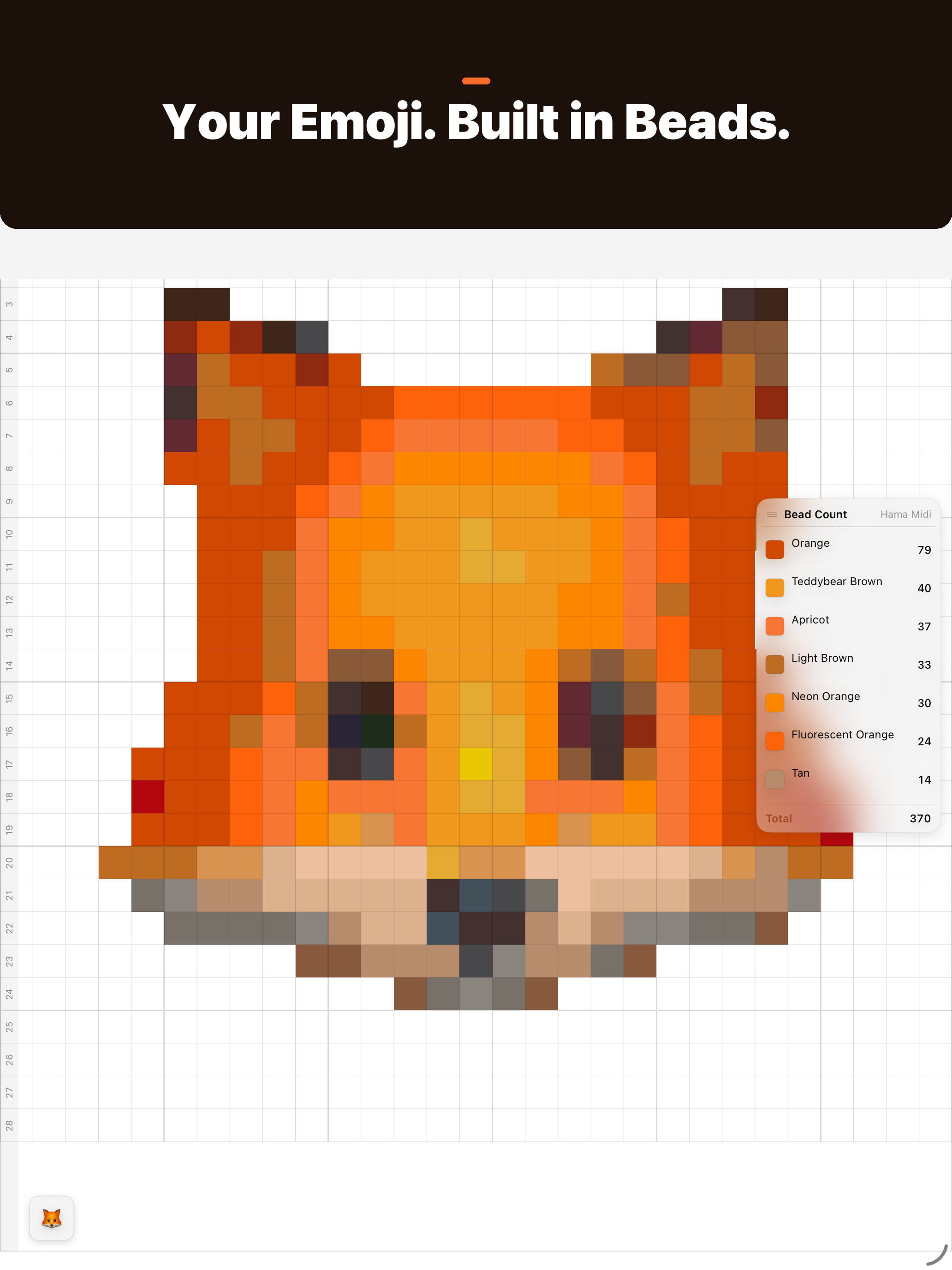 Bead pattern grid view